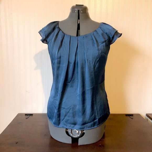 Dress Barn Tops - LAST CHANCE! Lovely, Silky Slate Blue Blouse, S